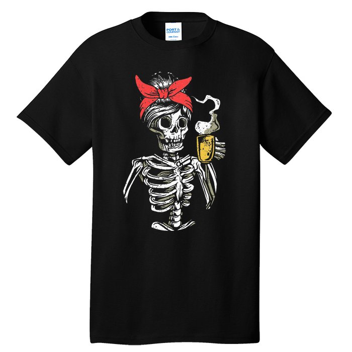 Scary Skeleton Lazy Halloween Costume Tall T-Shirt