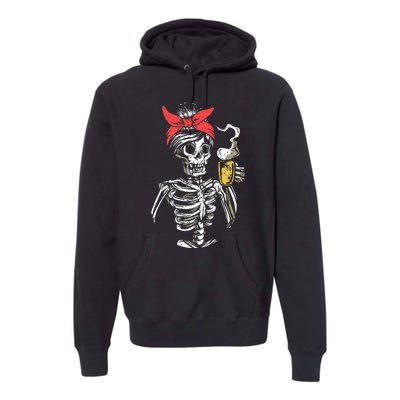 Scary Skeleton Lazy Halloween Costume Premium Hoodie