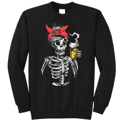 Scary Skeleton Lazy Halloween Costume Tall Sweatshirt