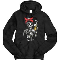 Scary Skeleton Lazy Halloween Costume Tie Dye Hoodie