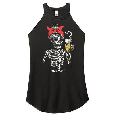 Scary Skeleton Lazy Halloween Costume Women’s Perfect Tri Rocker Tank