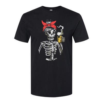 Scary Skeleton Lazy Halloween Costume Softstyle CVC T-Shirt