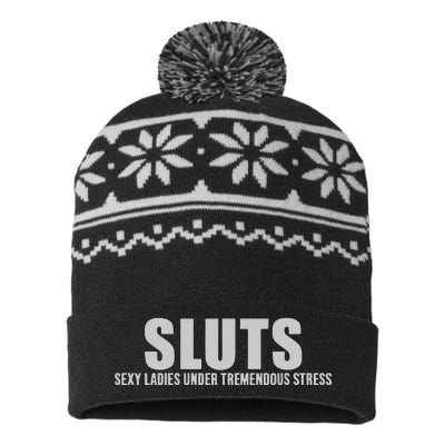 Sluts Sexy Ladies Under Tremendous Stress USA-Made Snowflake Beanie