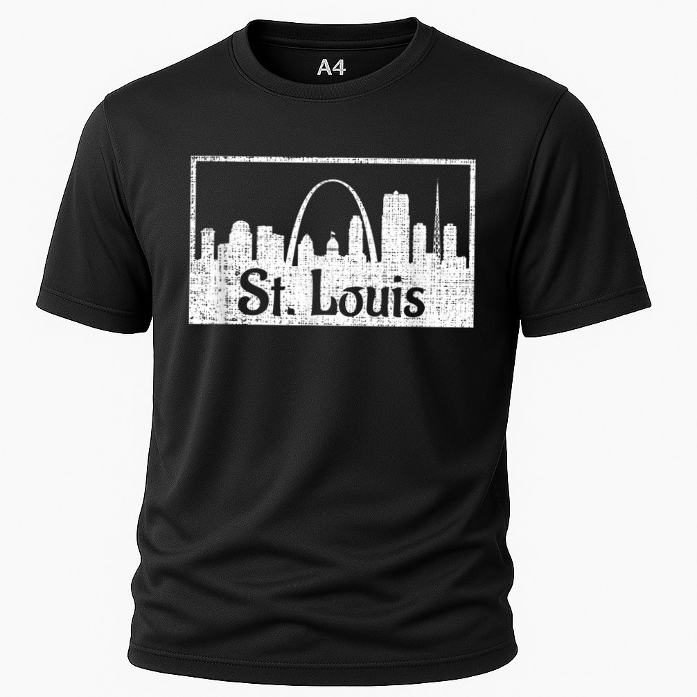 Saint St. Louis Missouri Skyline Souvenir Gift Cooling Performance Crew T-Shirt