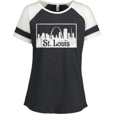 Saint St. Louis Missouri Skyline Souvenir Gift Enza Ladies Jersey Colorblock Tee