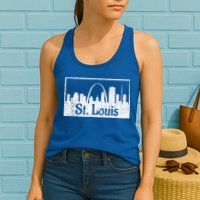Saint St. Louis Missouri Skyline Souvenir Gift Womens Tank Top
