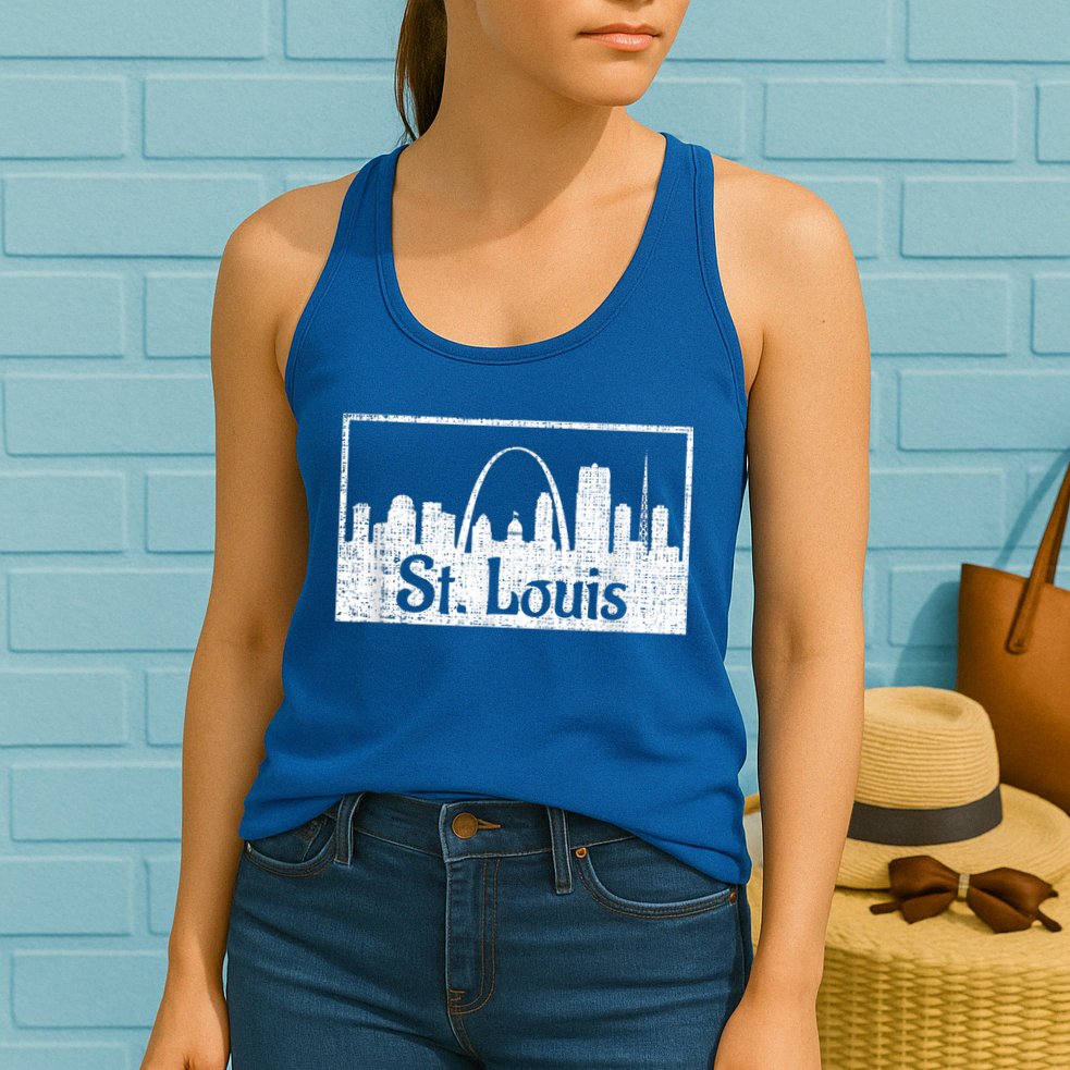 Saint St. Louis Missouri Skyline Souvenir Gift Womens Tank Top