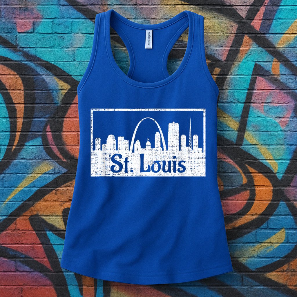 Saint St. Louis Missouri Skyline Souvenir Gift Womens Tank Top