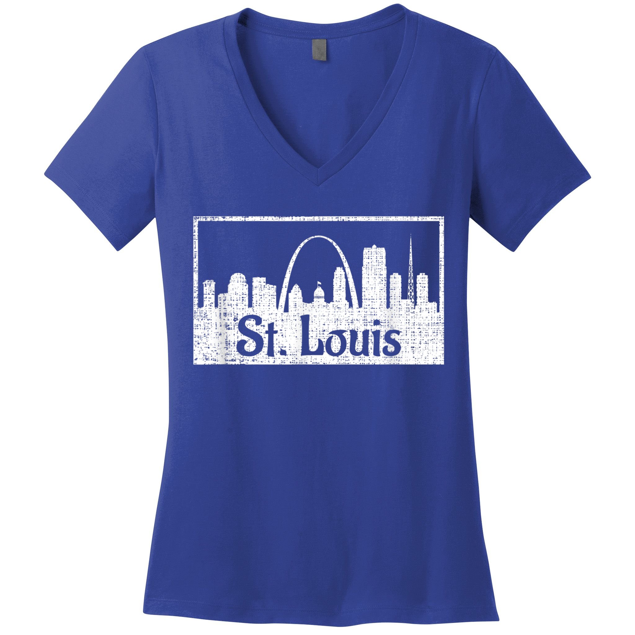 Saint St. Louis Missouri Skyline Souvenir Gift Women's V-Neck T-Shirt