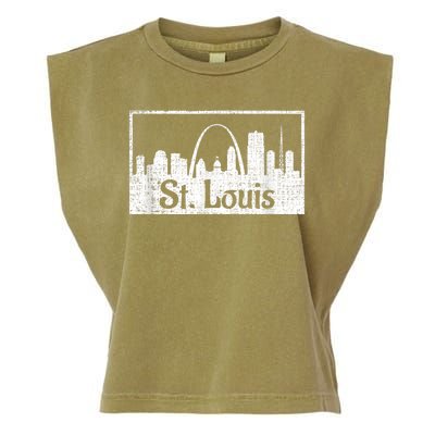 Saint St. Louis Missouri Skyline Souvenir Gift Garment-Dyed Women's Muscle Tee