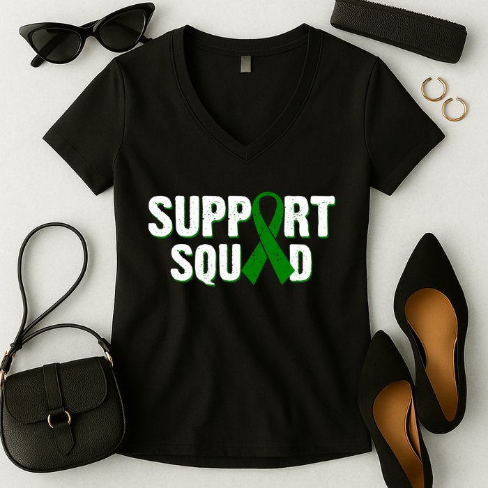 Support Squad Lymphoma Awareness Women's V-Neck T-Shirt