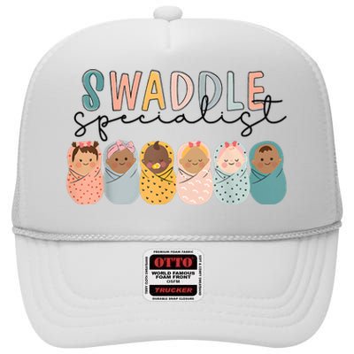 Swaddle Specialist Labor And Deliverynicu Nurse High Crown Mesh Back Trucker Hat