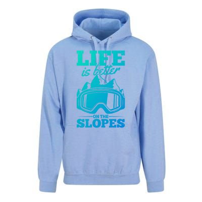 Skier Skiing Life Is Better On The Slopes Winter Skiing Cute Gift Unisex Surf Hoodie