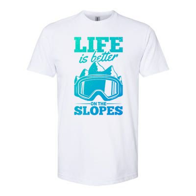 Skier Skiing Life Is Better On The Slopes Winter Skiing Cute Gift Softstyle CVC T-Shirt