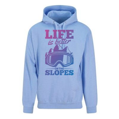 Skier Skiing Life Is Better On The Slopes Winter Skiing Cute Gift Unisex Surf Hoodie