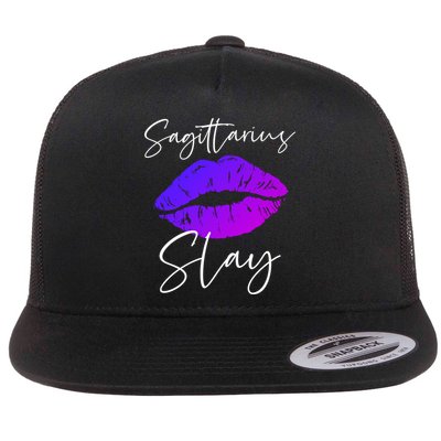 Sagittarius Slay Lipstick Lips Birthday S Gift Flatbill Hat