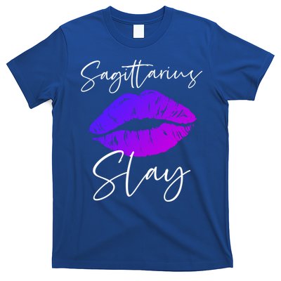 Sagittarius Slay Lipstick Lips Birthday S Gift T-Shirt