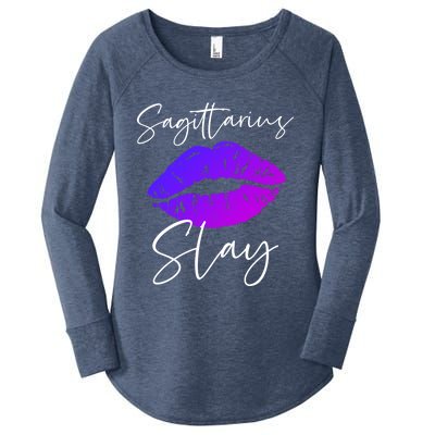 Sagittarius Slay Lipstick Lips Birthday S Gift Women's Perfect Tri Tunic Long Sleeve Shirt