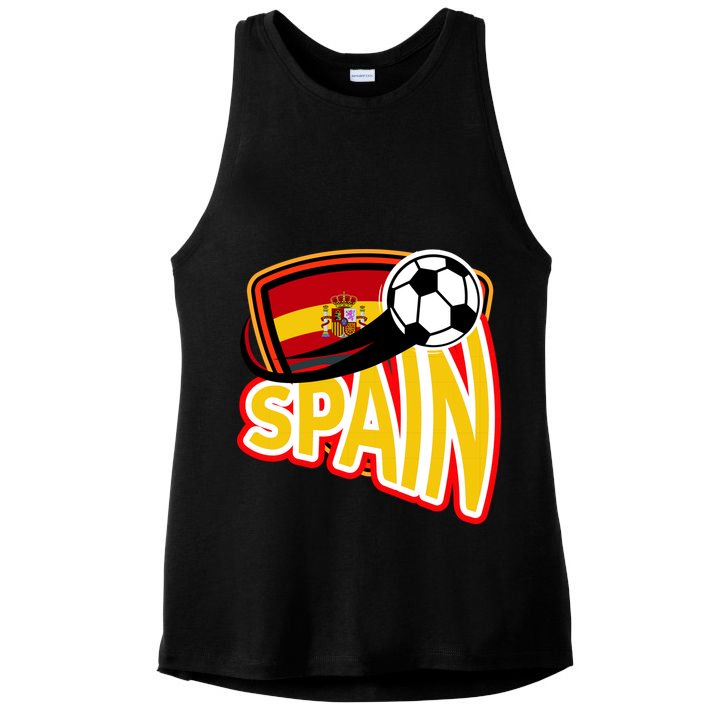 Spain Soccer Logo Ladies PosiCharge Tri-Blend Wicking Tank