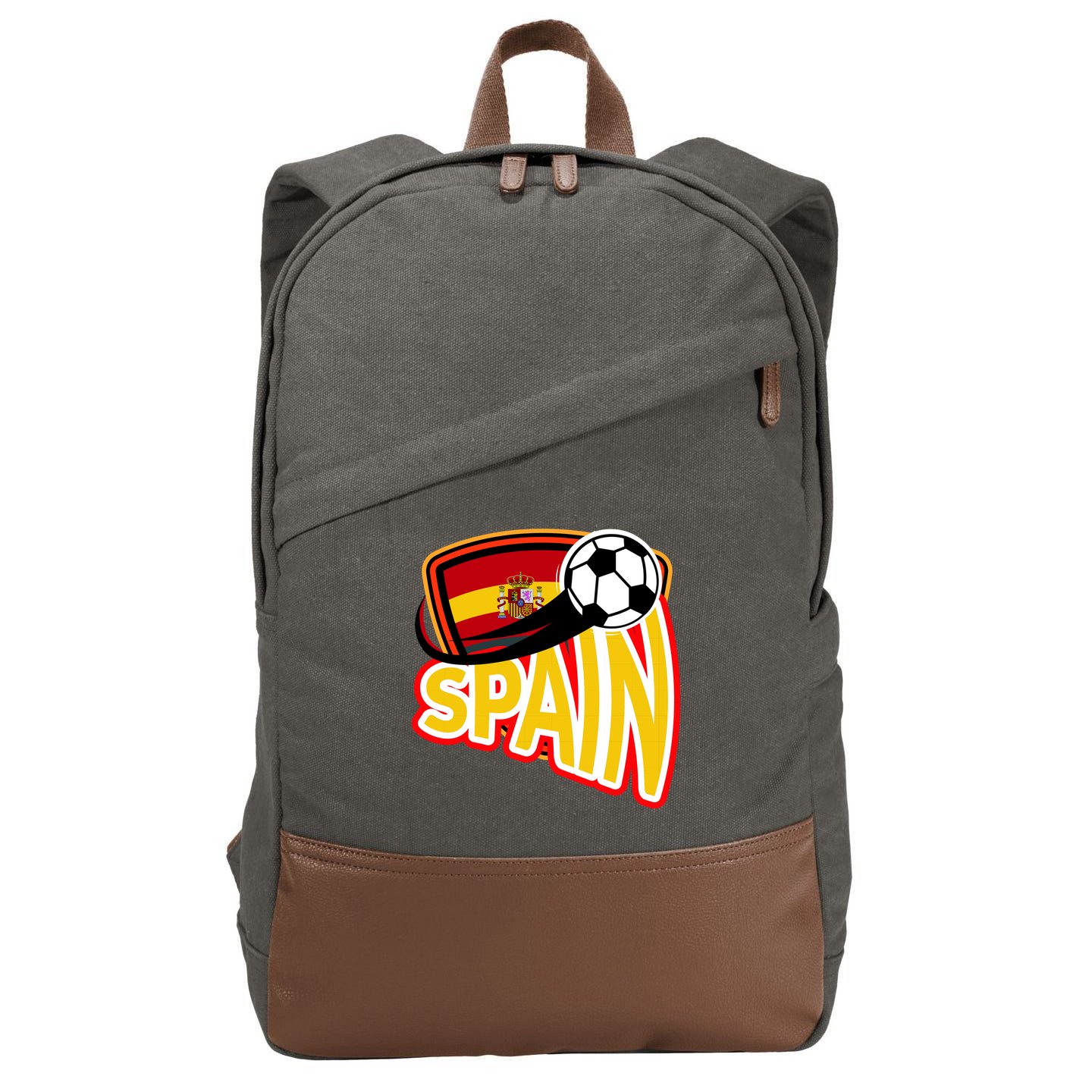 Spain Soccer Logo Cotton Canvas Backpack