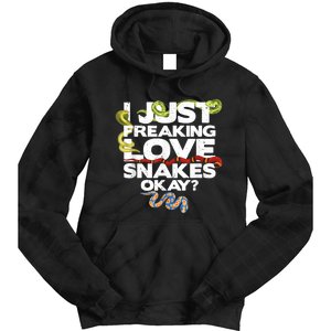 Snake Snake Lover  Reptile Lover Funny Snake Tie Dye Hoodie