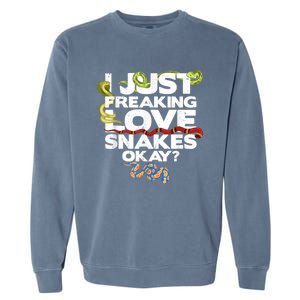 Snake Snake Lover  Reptile Lover Funny Snake Garment-Dyed Sweatshirt