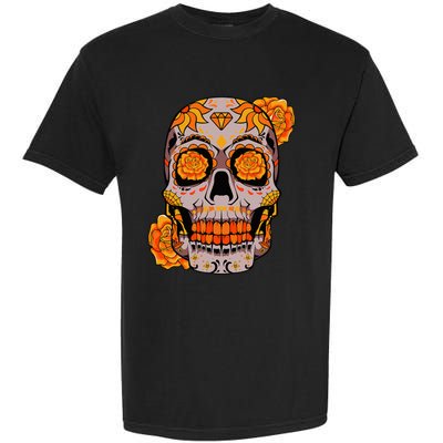 Sugar Skull Lazy Halloween Costume Cool Mexican Bones Garment-Dyed Heavyweight T-Shirt