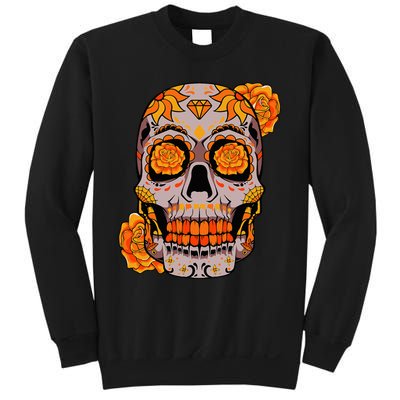 Sugar Skull Lazy Halloween Costume Cool Mexican Bones Sweatshirt