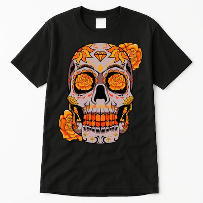 Sugar Skull Lazy Halloween Costume Cool Mexican Bones Tall T-Shirt