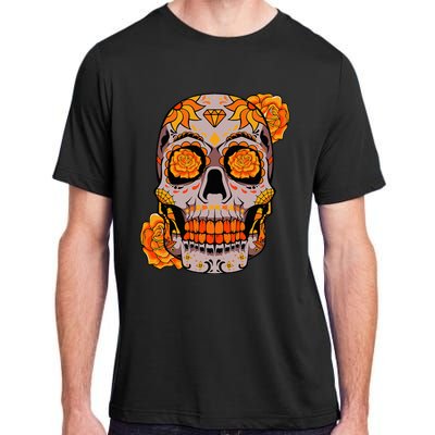 Sugar Skull Lazy Halloween Costume Cool Mexican Bones Adult ChromaSoft Performance T-Shirt