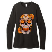 Sugar Skull Lazy Halloween Costume Cool Mexican Bones Womens CVC Long Sleeve Shirt