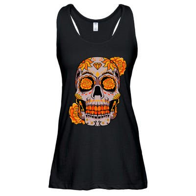 Sugar Skull Lazy Halloween Costume Cool Mexican Bones Ladies Essential Flowy Tank