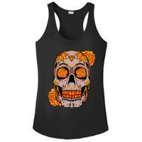 Sugar Skull Lazy Halloween Costume Cool Mexican Bones Ladies PosiCharge Competitor Racerback Tank