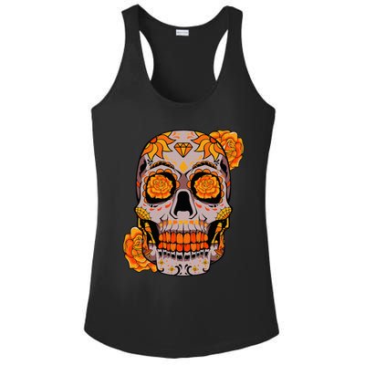 Sugar Skull Lazy Halloween Costume Cool Mexican Bones Ladies PosiCharge Competitor Racerback Tank