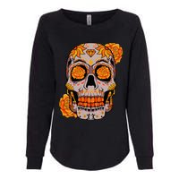 Sugar Skull Lazy Halloween Costume Cool Mexican Bones Womens California Wash Sweatshirt