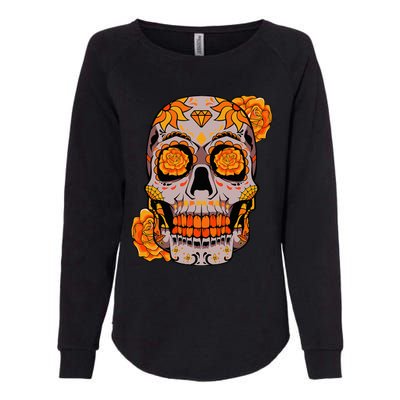 Sugar Skull Lazy Halloween Costume Cool Mexican Bones Womens California Wash Sweatshirt