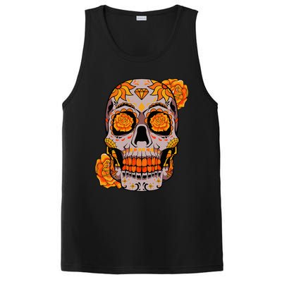 Sugar Skull Lazy Halloween Costume Cool Mexican Bones PosiCharge Competitor Tank