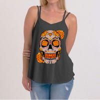 Sugar Skull Lazy Halloween Costume Cool Mexican Bones Women's Strappy Tank