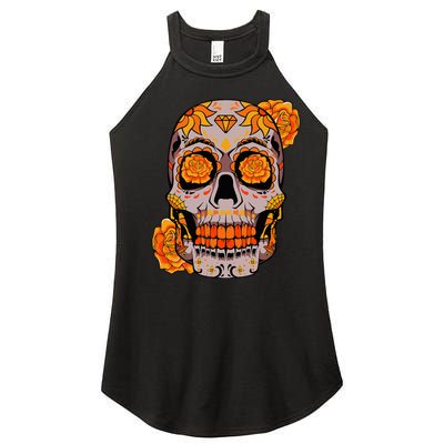 Sugar Skull Lazy Halloween Costume Cool Mexican Bones Women's Perfect Tri Rocker Tank