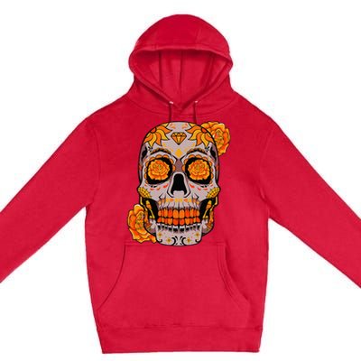 Sugar Skull Lazy Halloween Costume Cool Mexican Bones Premium Pullover Hoodie