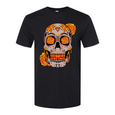 Sugar Skull Lazy Halloween Costume Cool Mexican Bones Softstyle CVC T-Shirt