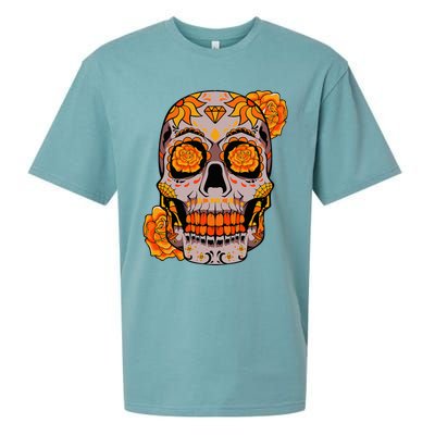 Sugar Skull Lazy Halloween Costume Cool Mexican Bones Sueded Cloud Jersey T-Shirt