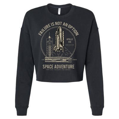 Space Shuttle Launch Galaxy Cropped Pullover Crew
