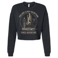 Space Shuttle Launch Galaxy Cropped Pullover Crew