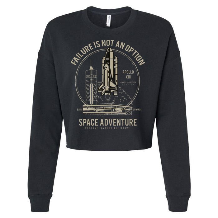 Space Shuttle Launch Galaxy Cropped Pullover Crew