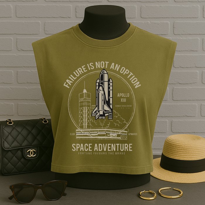 Space Shuttle Launch Galaxy Garment-Dyed Women's Muscle Tee