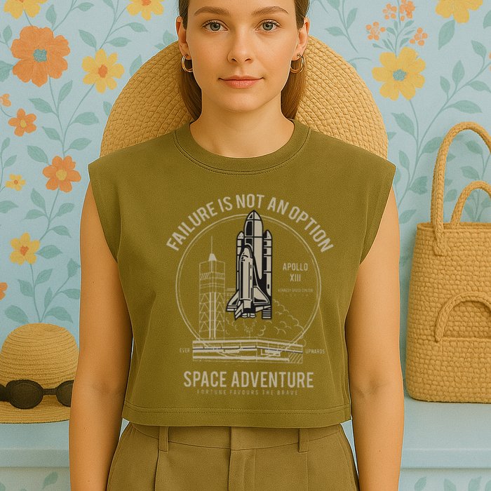 Space Shuttle Launch Galaxy Garment-Dyed Women's Muscle Tee