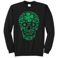 Shamrock Skull, Lucky Clover Leaf Irish Skull Tall Sweatshirt