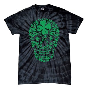 Shamrock Skull, Lucky Clover Leaf Irish Skull Tie-Dye T-Shirt