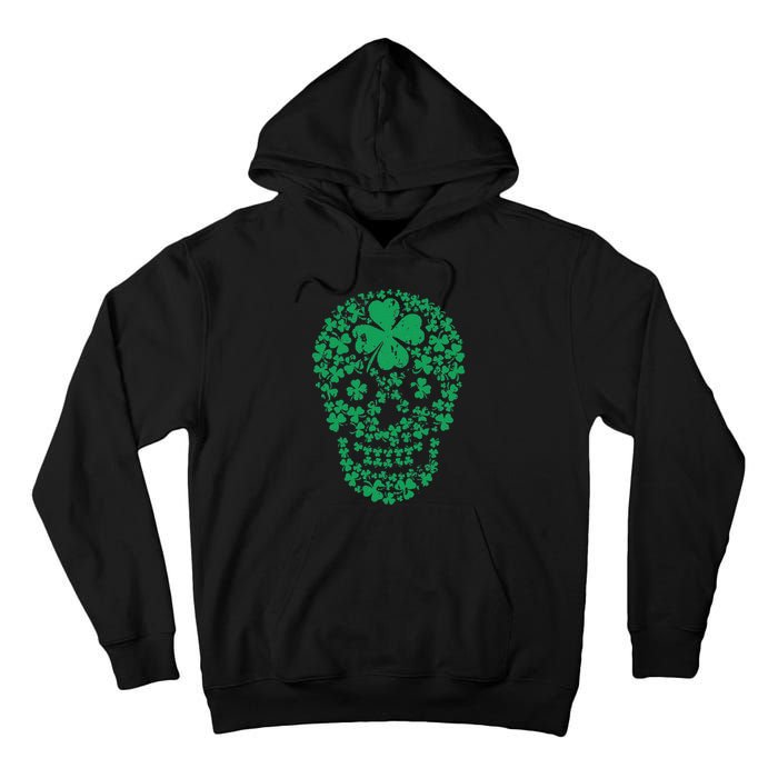 Shamrock Skull, Lucky Clover Leaf Irish Skull Tall Hoodie